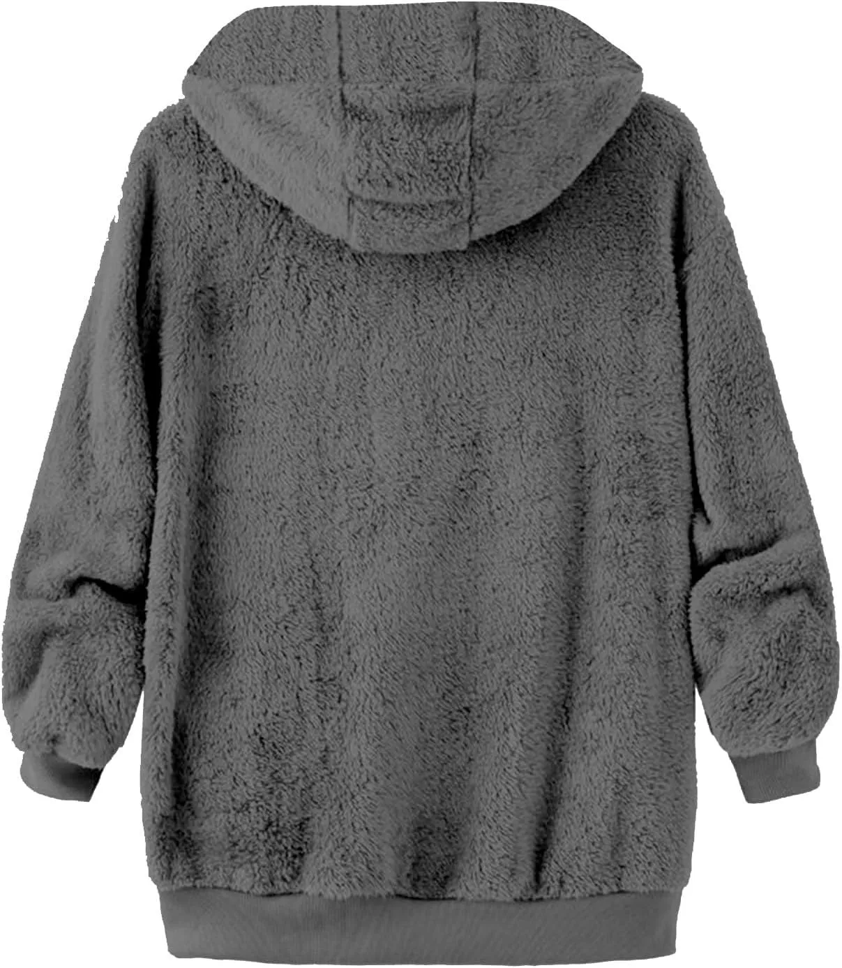 Women Fuzzy Jackets Full Zip Hooded Sweatshirt Coat Winter Warm Fleece Plush Zipper Hoodies Cozy Cardigan Outwear