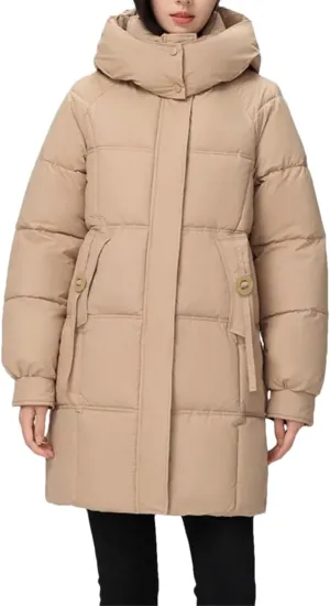 Women Jacket Mid Long Hooded Cotton Padded Jacket Female Parkas Loose Warm Outwear Snow Wear Coats