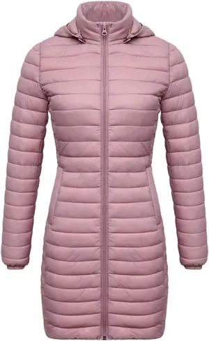 Women Long Warm Parka Coat With Hood Winter Outdoor Padded Cotton Clothes Ultralight Portable Outwear