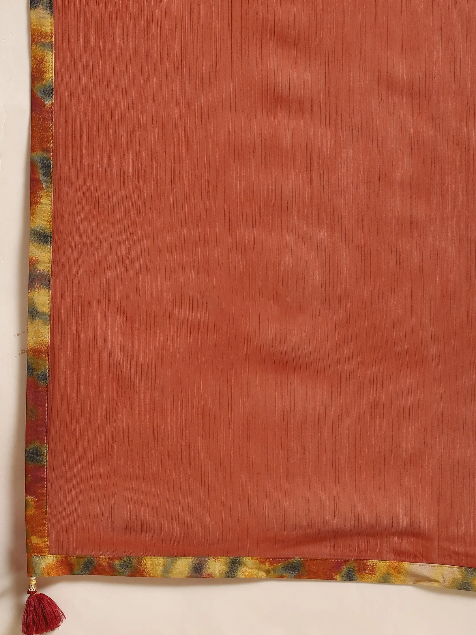 Women Rust Tie Dye Printed Kurta Comfort Pant Dupatta