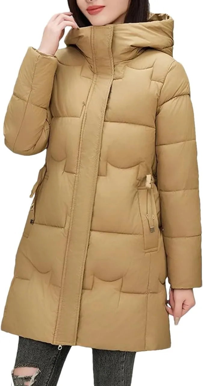 Women Warm Cotton Padded Jacket Long Down Cotton Coat Parkas Overcoat Hooded Outwear Ladies Jacket