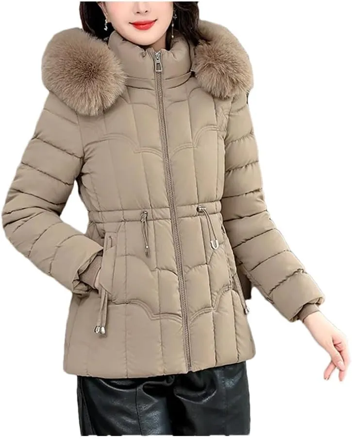 Women Winter Down Jacket Parkas Fashion Warm Cotton Padded Coat Short Overcoat Hooded Overwear Tops