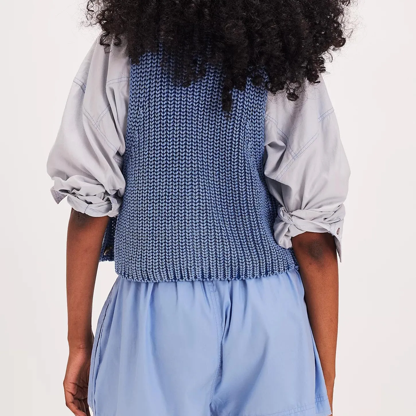 Women Y2k Button Down Chunky Knit Crop Sweater Vest Loose Sleeveless V Neck Open Font Button Front Cardigan Vest