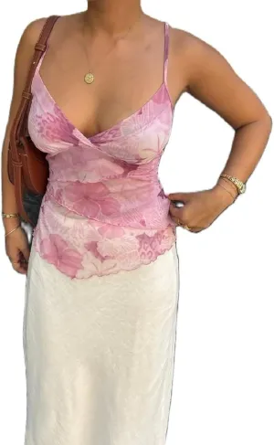 Women Y2K Cami Tank Top Polka Dot Sleeveless V Neck Crop Top Sexy Lace Trim Spaghetti Strap Camisole Top