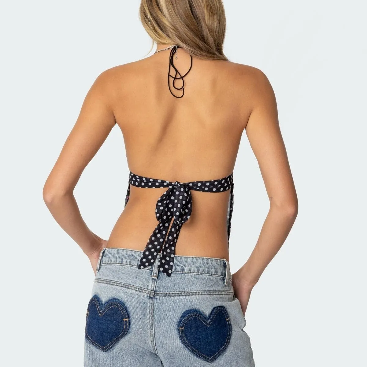 Women Y2K Cami Tank Top Polka Dot Sleeveless V Neck Crop Top Sexy Lace Trim Spaghetti Strap Camisole Top