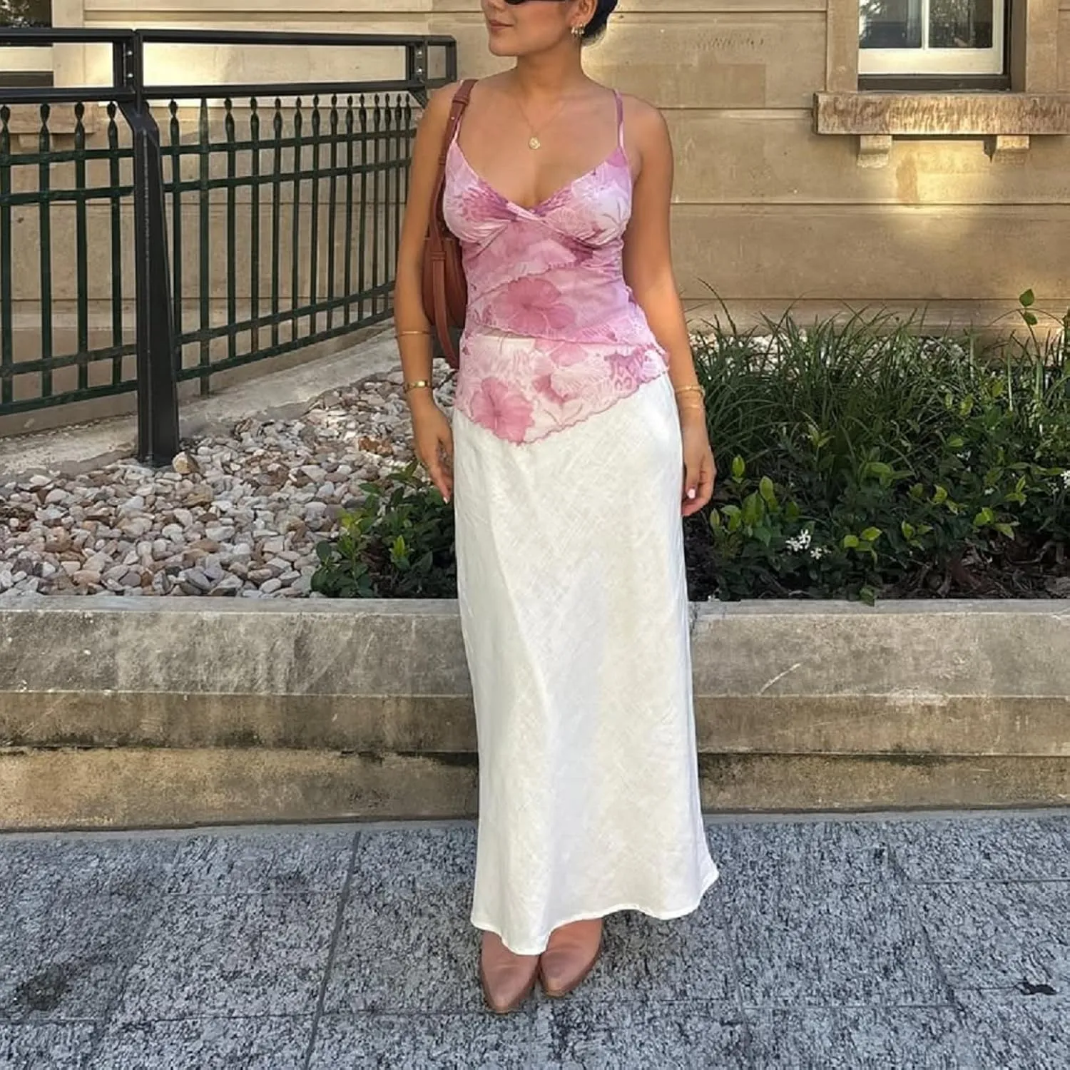 Women Y2K Cami Tank Top Polka Dot Sleeveless V Neck Crop Top Sexy Lace Trim Spaghetti Strap Camisole Top