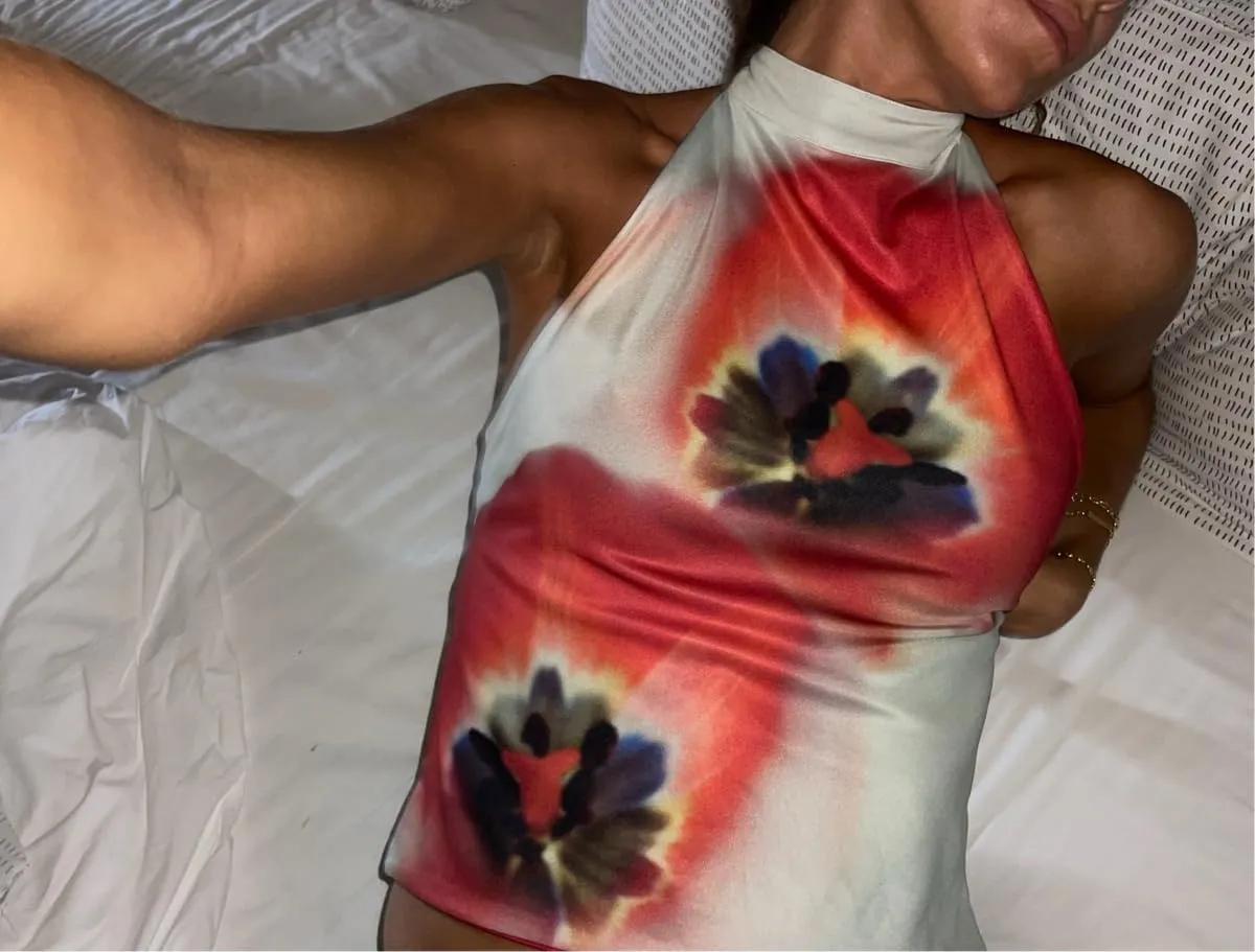 Women Y2k Floral Halter Tank Top Sleeveless Mock Neck Crop Top Backless Aesthetic Boho Vacation Beach Cami Shirts