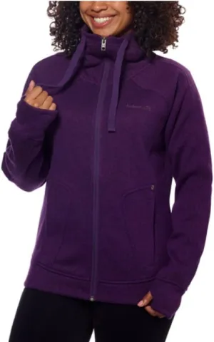 Womens Avalanche Full Zip Sweater Knit Jacket Core Warmth & Midweight Fleece (X-Large, Italian Plum)