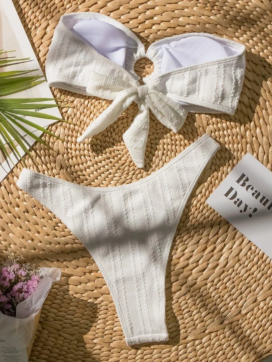 Women's Bandeau Bikini Set - Versatile Swimwear for Teens & Adults