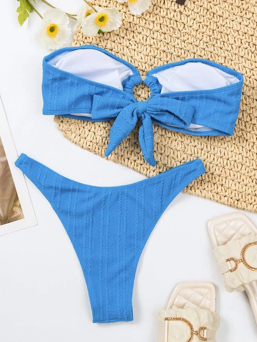 Women's Bandeau Bikini Set - Versatile Swimwear for Teens & Adults