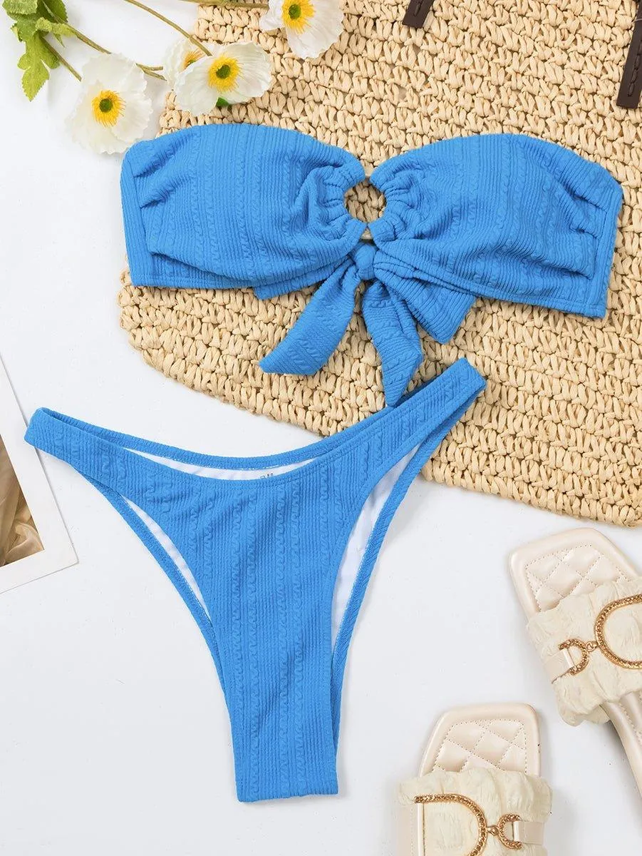 Women's Bandeau Bikini Set - Versatile Swimwear for Teens & Adults