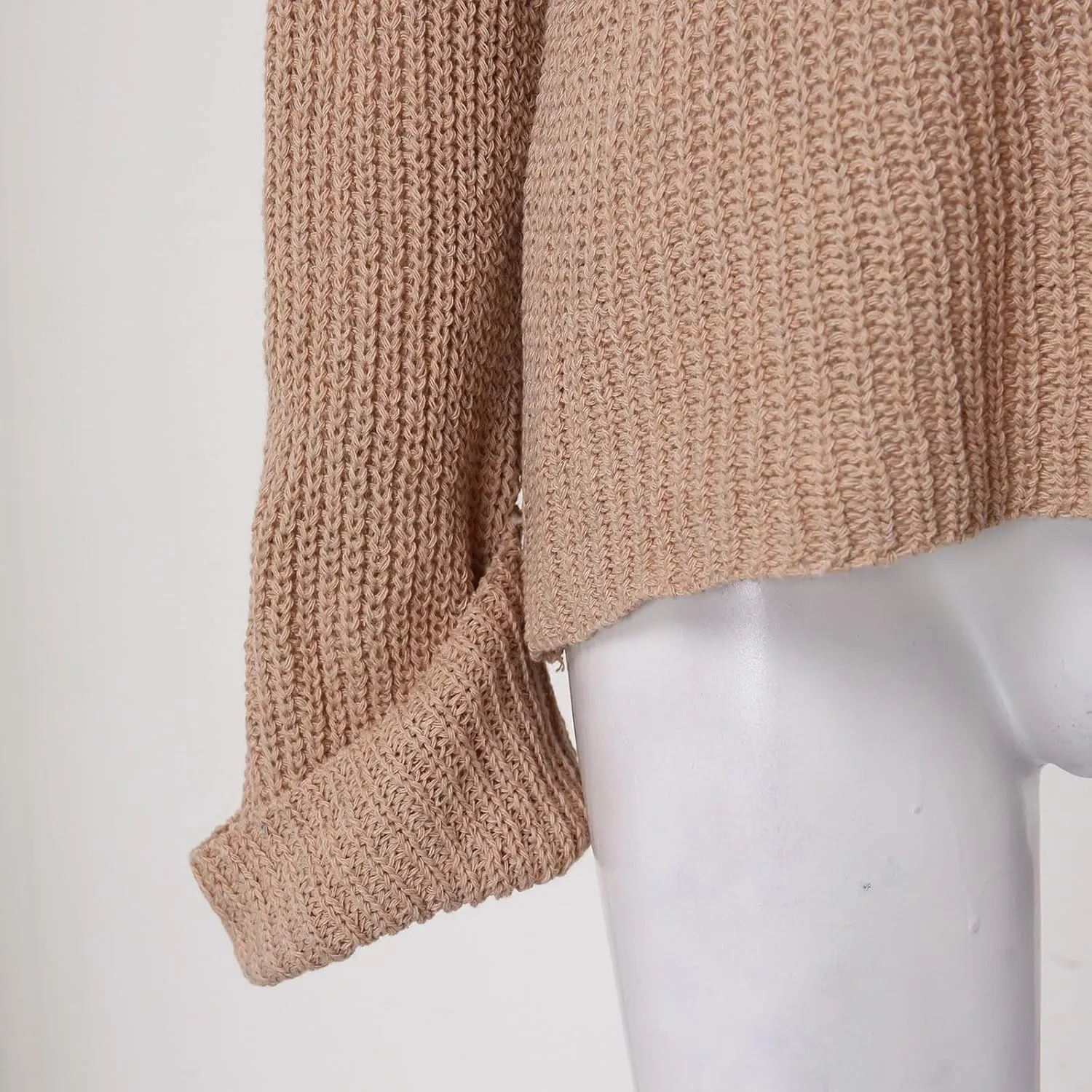 Women's Bat Sleeve Sweaters Oversized Sweaters Loose Chunky Knit Pullover Jumper Comfy Winter Warm Turtleneck Sweater