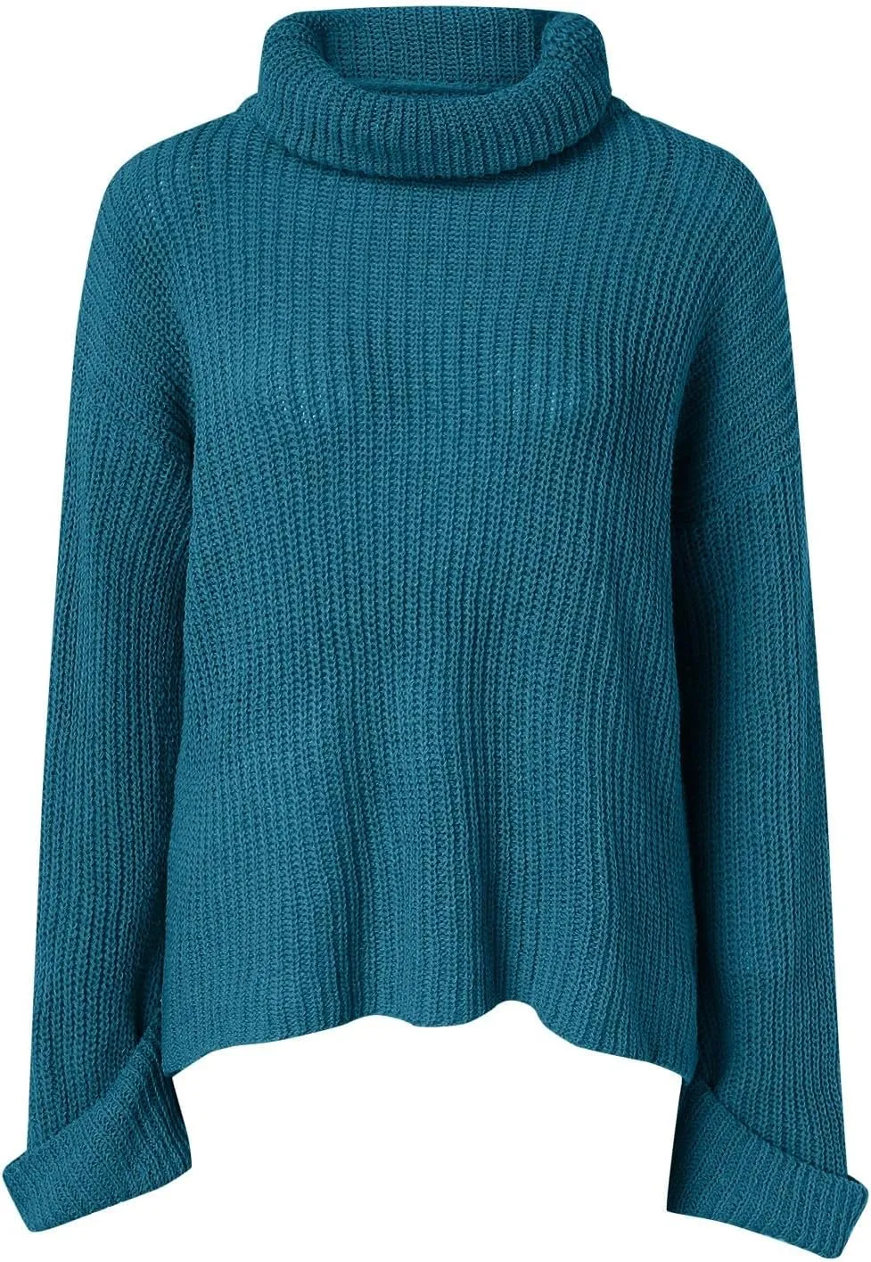Women's Bat Sleeve Sweaters Oversized Sweaters Loose Chunky Knit Pullover Jumper Comfy Winter Warm Turtleneck Sweater