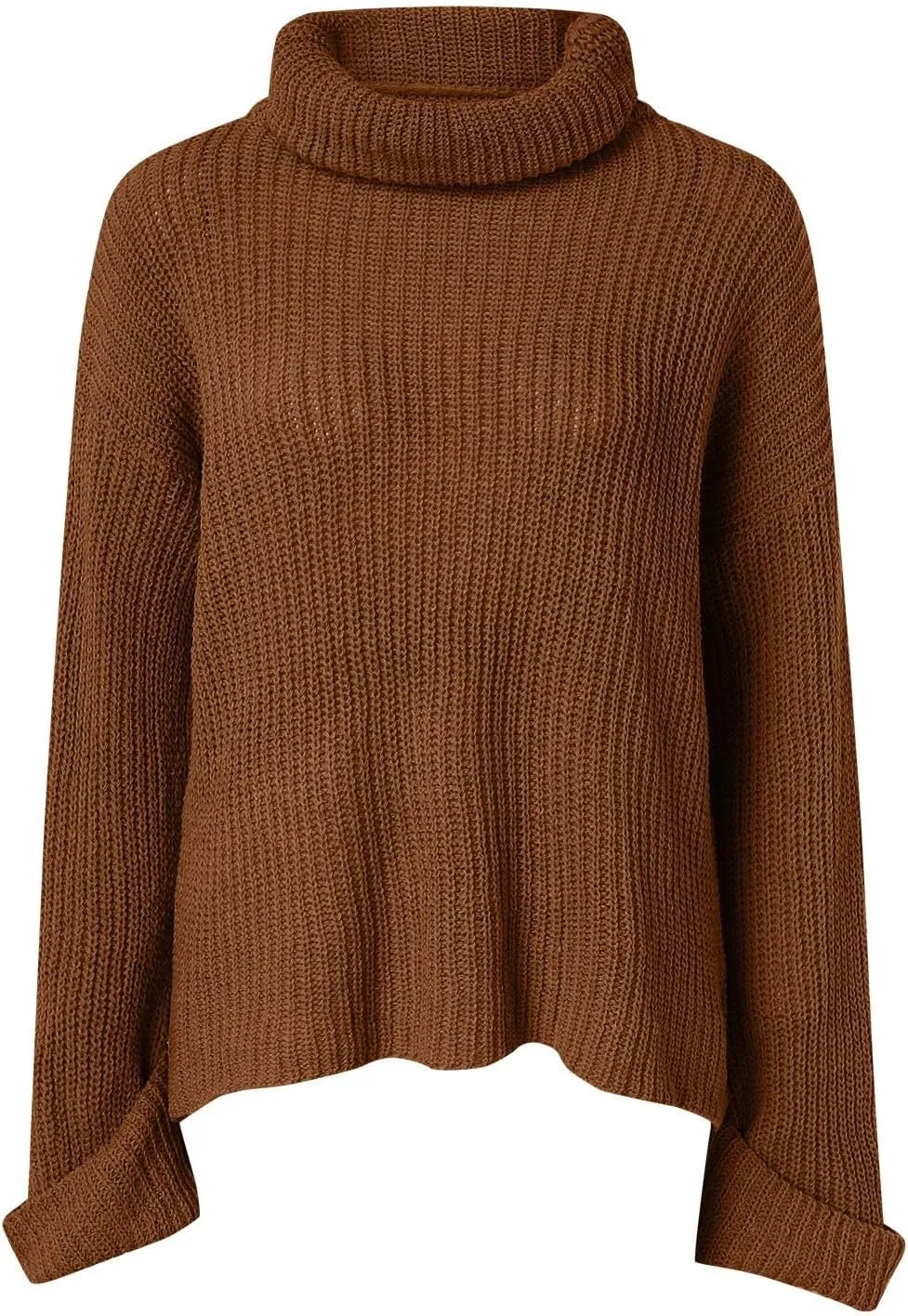 Women's Bat Sleeve Sweaters Oversized Sweaters Loose Chunky Knit Pullover Jumper Comfy Winter Warm Turtleneck Sweater