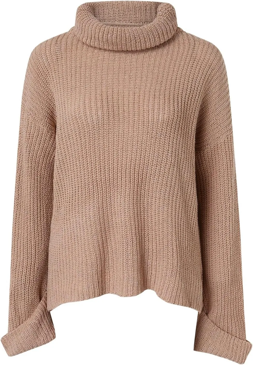 Women's Bat Sleeve Sweaters Oversized Sweaters Loose Chunky Knit Pullover Jumper Comfy Winter Warm Turtleneck Sweater