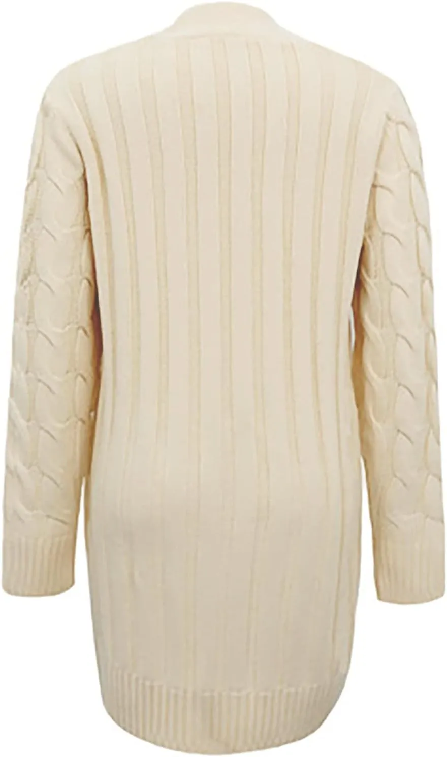 Women's Button Down Long Sleeve Chunky Knit Cardigans Open Front Cable Coat Trendy Sweaters Outerwears with Pockets