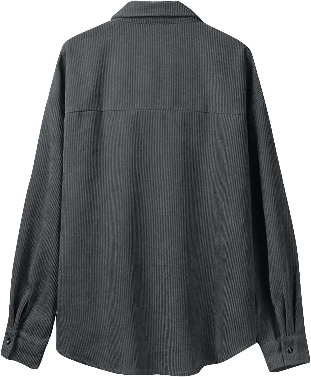 Womens Corduroy Button Down Shirts Casual Long Sleeve Boyfriend Jacket Fall Fashion Solid Color Tops with Pockets