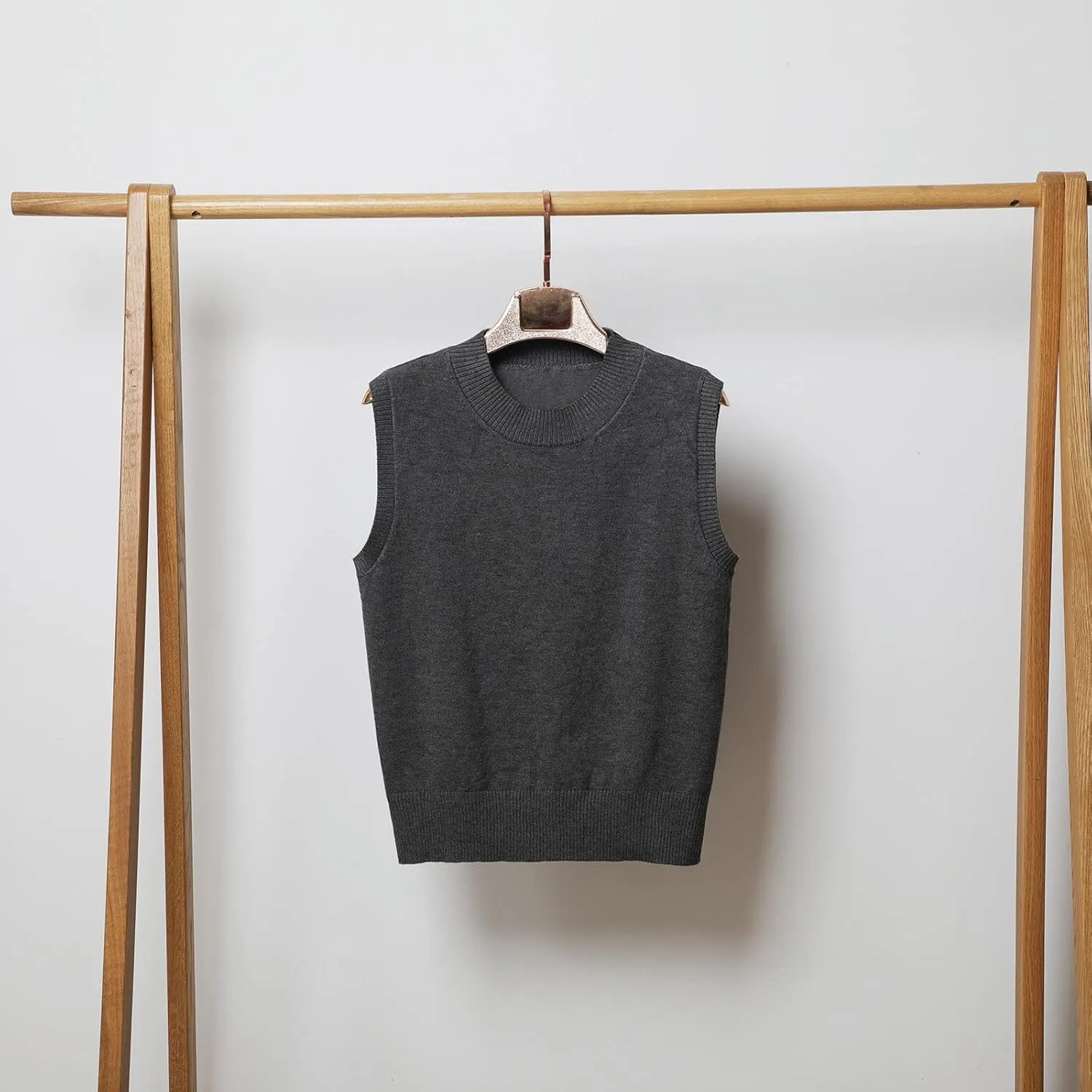 Womens Crew-Neck Knitted Sweater Vest,Sweater Vest,Pure Casual Business Dress Vest,Cable Knit Crop Tank Tops