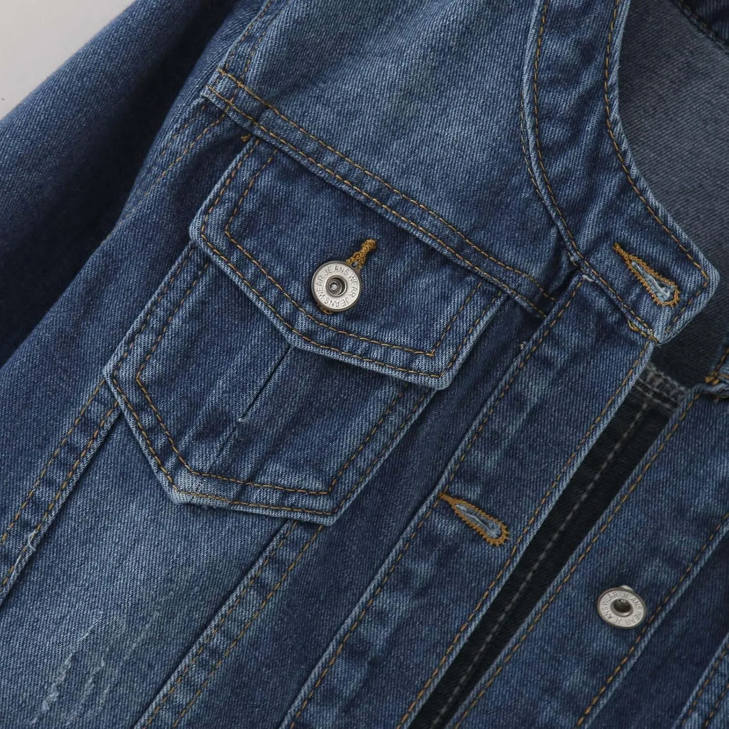 Womens Denim Jackets 2024 Trendy Button Up Shacket Fall Spring Long Sleeve Jean Coats with Pockets Fashion Denim Coat