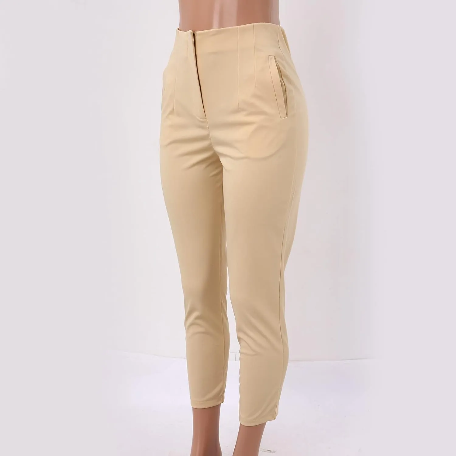 Womens Dress Pants High Waist Tummy Control Slim Fit Work Pants Zip Up Casual Dressy Business Office Trousers