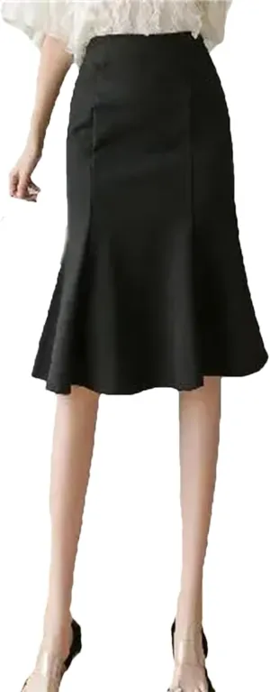 Women's Four Seasons Versatile Flare Swing Skirt Shows High Waisted Half Body Skirt
