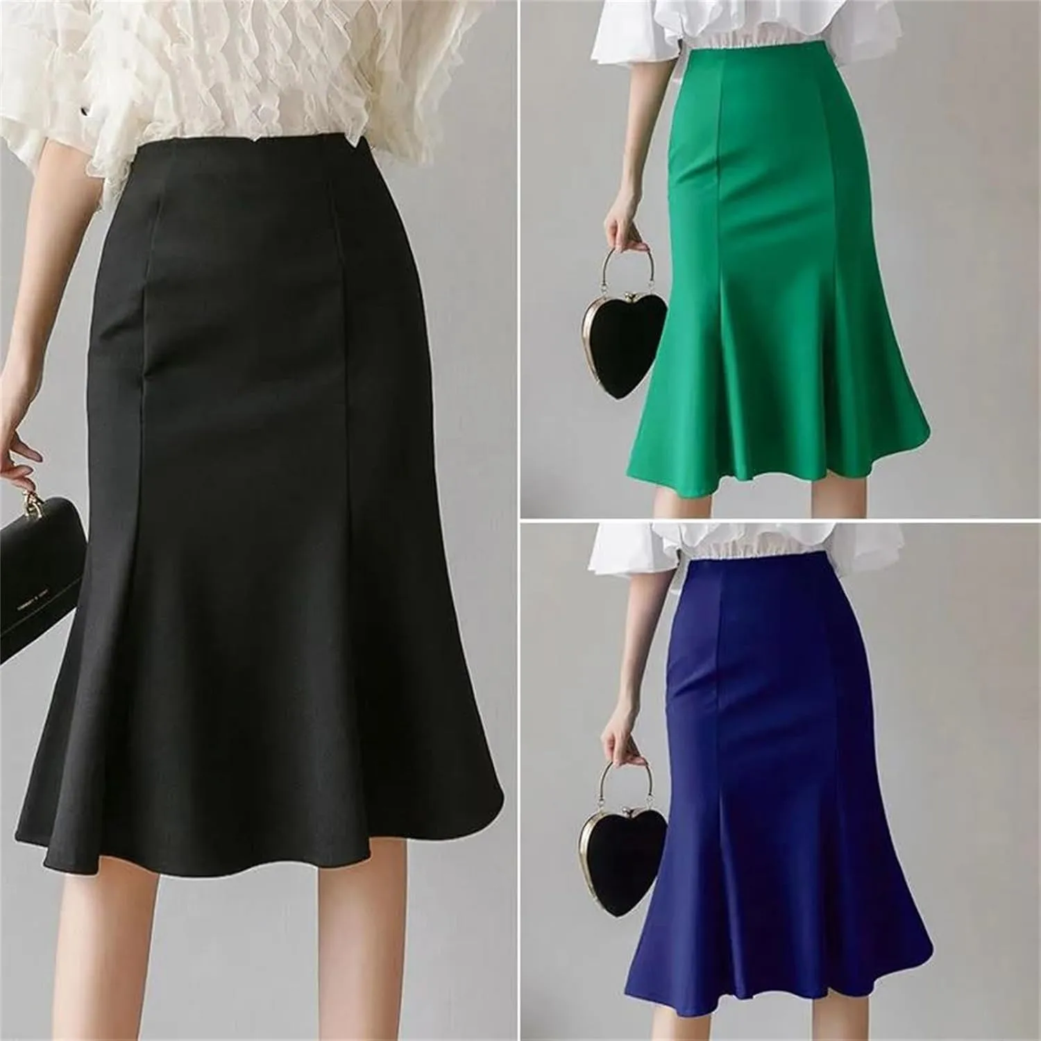 Women's Four Seasons Versatile Flare Swing Skirt Shows High Waisted Half Body Skirt
