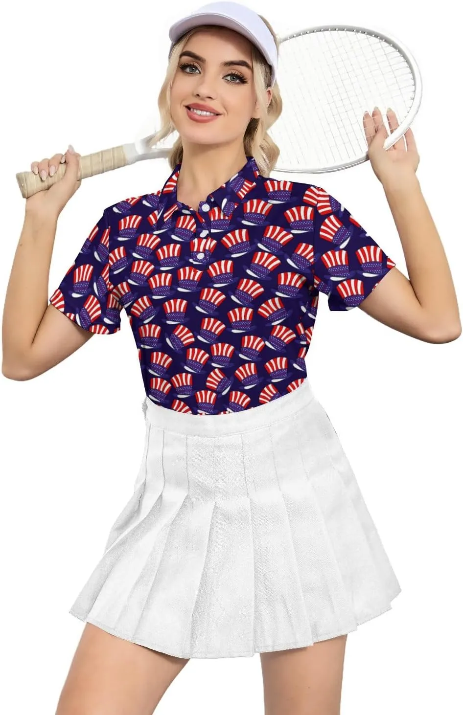 Womens Golf Shirt Performance Moisture Wicking Polo Shirt Short Sleeve Collared Tennis Shirt