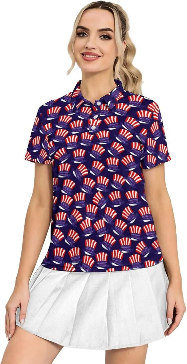 Womens Golf Shirt Performance Moisture Wicking Polo Shirt Short Sleeve Collared Tennis Shirt