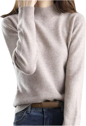Women's Heavyweight Pullover Sweaters 2023 Fall Knitted Light Sweaters for Women Dressy Turtleneck Crop Mock Neck Y2K