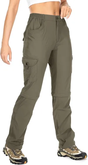Women's Hiking Pants Convertible Quick Dry Lightweight Zip Off Fishing Travel Safari Pants