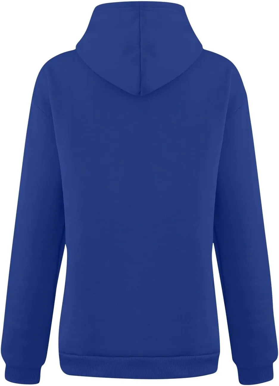 Womens Hoodies Fall Oversized Sweatshirt Preppy Fleece Pullover Solid Color Comfort Hoodie With Pockets