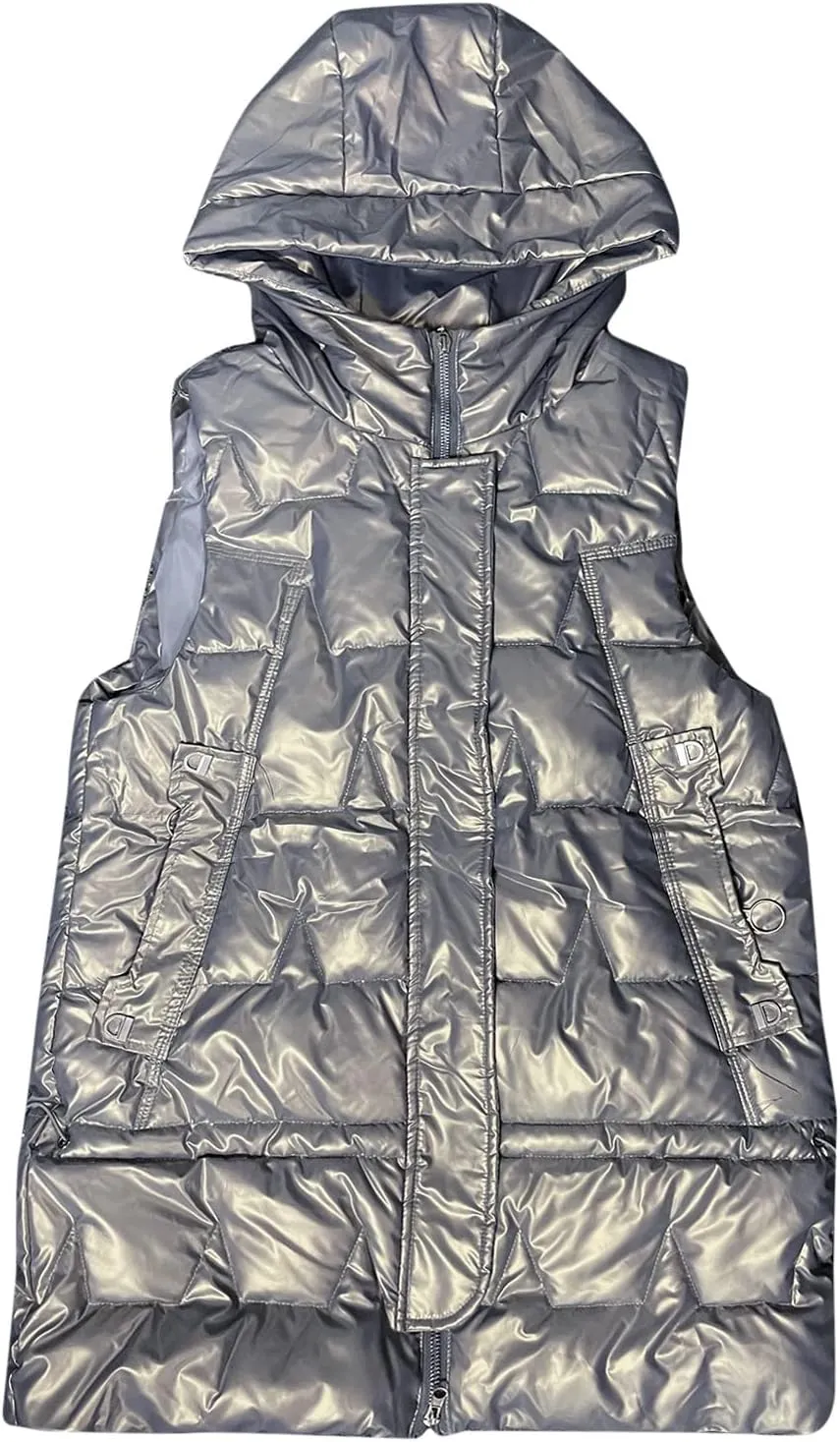 Womens Lightweight Thicken Down Jacket Outdoor Windproof Zipper Parkas Jacket Thermal Padded Oversized Winter Coats Casual