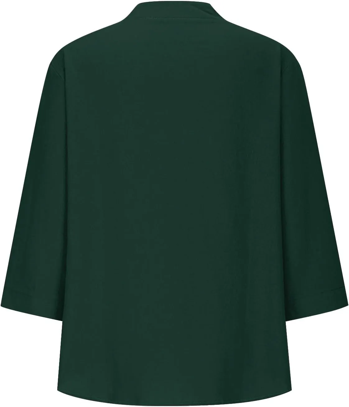 Womens Linen Shirts 3/4 Length Sleeve Casual Dressy Blouses Lightweight Gauze Boho Beach T Shirts Loose Tunic Tops