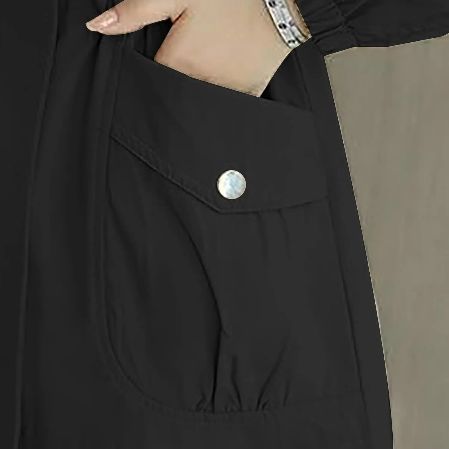 Women's Long Sleeve Fashion Solid Color Zipper Waist Slimming Mid Length Windbreaker Casual Jacket Outerwear Womens Coat