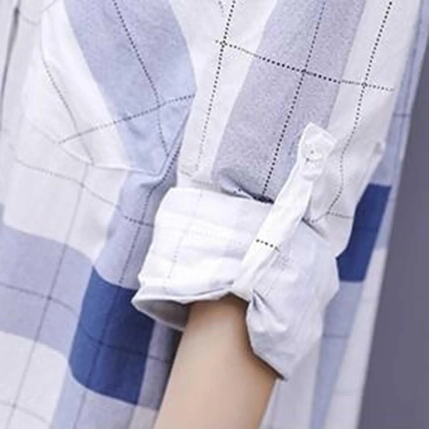 Womens Oversized Button Down Plaid Shacket Shirt with Pockets Roll Up Long Sleeve Casual Boyfriend Tunic Blouse Top
