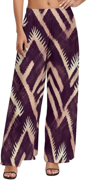 Women's Pants Elastic High Waisted Boho Tie Die Colors Flower Palazzo Casual Wide Leg Dress Pants for Women