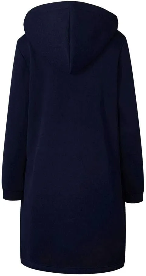 Women's Plus Size Hooded Coat Long Zipper Sweatshirts Lightweight Fall Jacket Fashion Trendy Casual Trench Coat