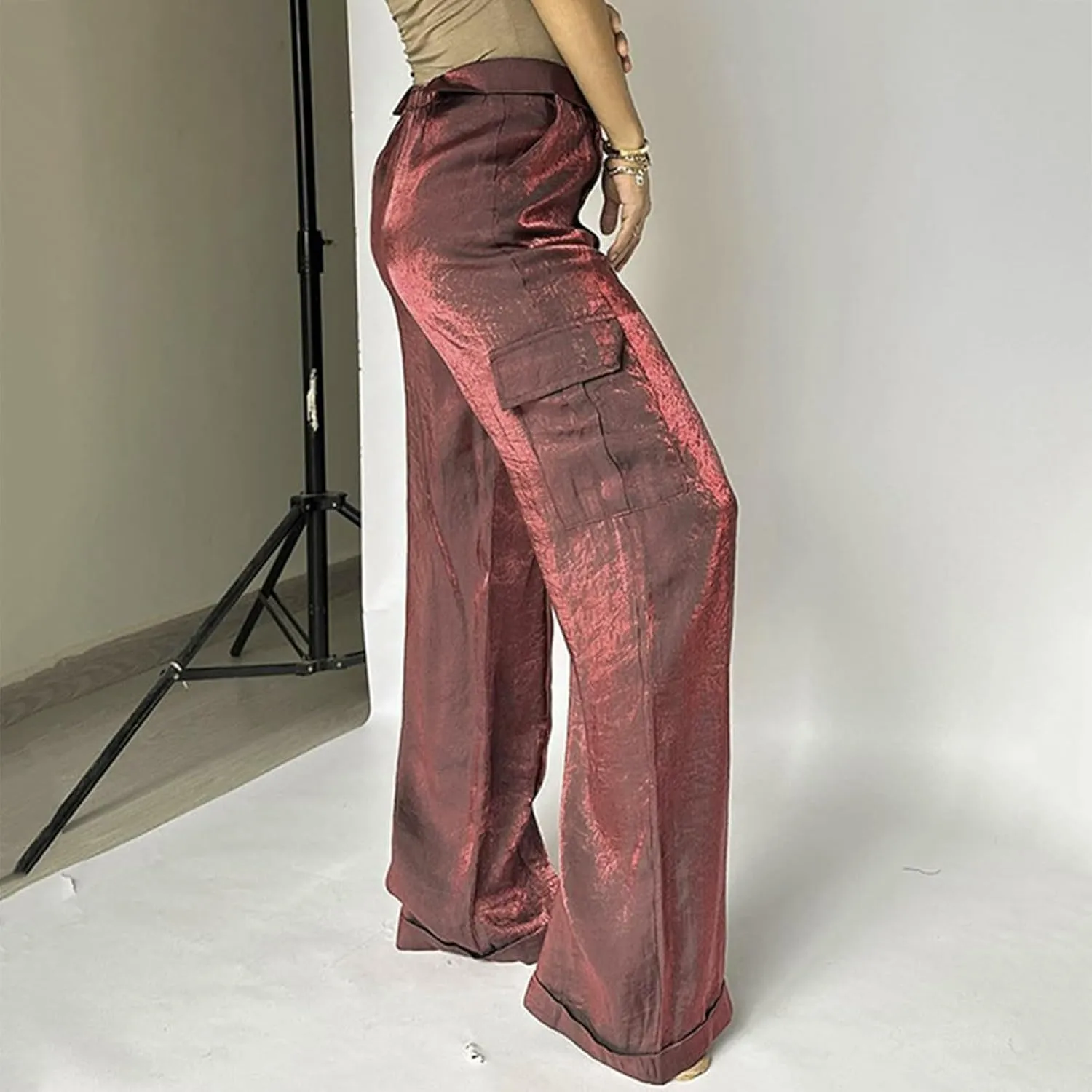 Women's Pocket High Waist Workwear Pants Casual Versatile Pants Lightweight Casual