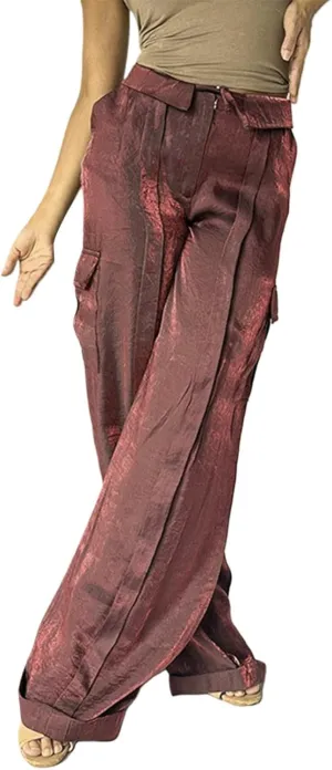 Women's Pocket High Waist Workwear Pants Casual Versatile Pants Lightweight Casual