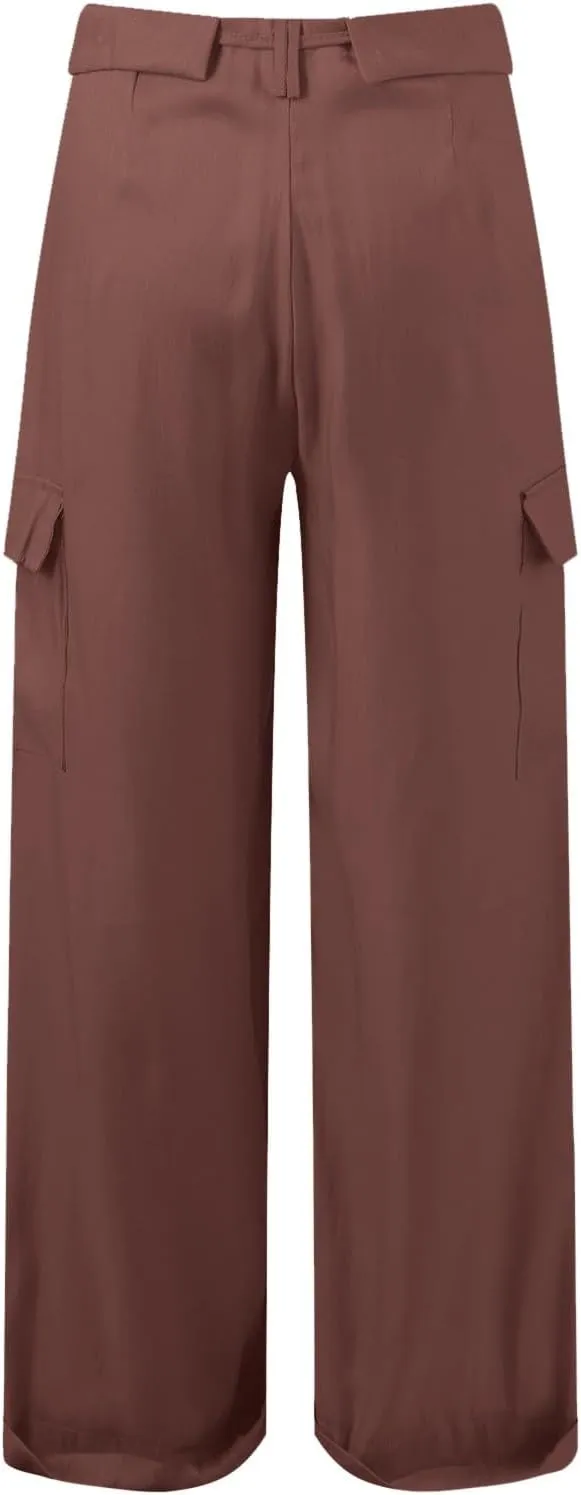 Women's Pocket High Waist Workwear Pants Casual Versatile Pants Lightweight Casual