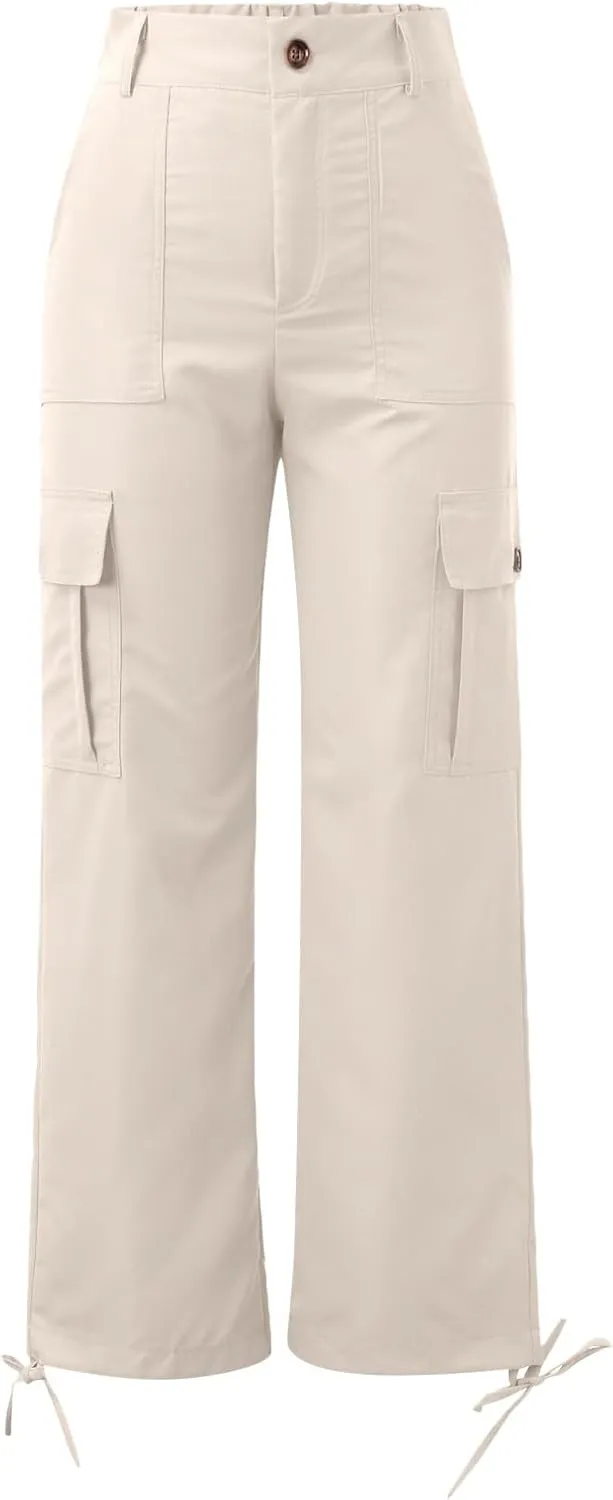 Women's Pocket High Waist Workwear Pants Casual Versatile Pants Lightweight Casual
