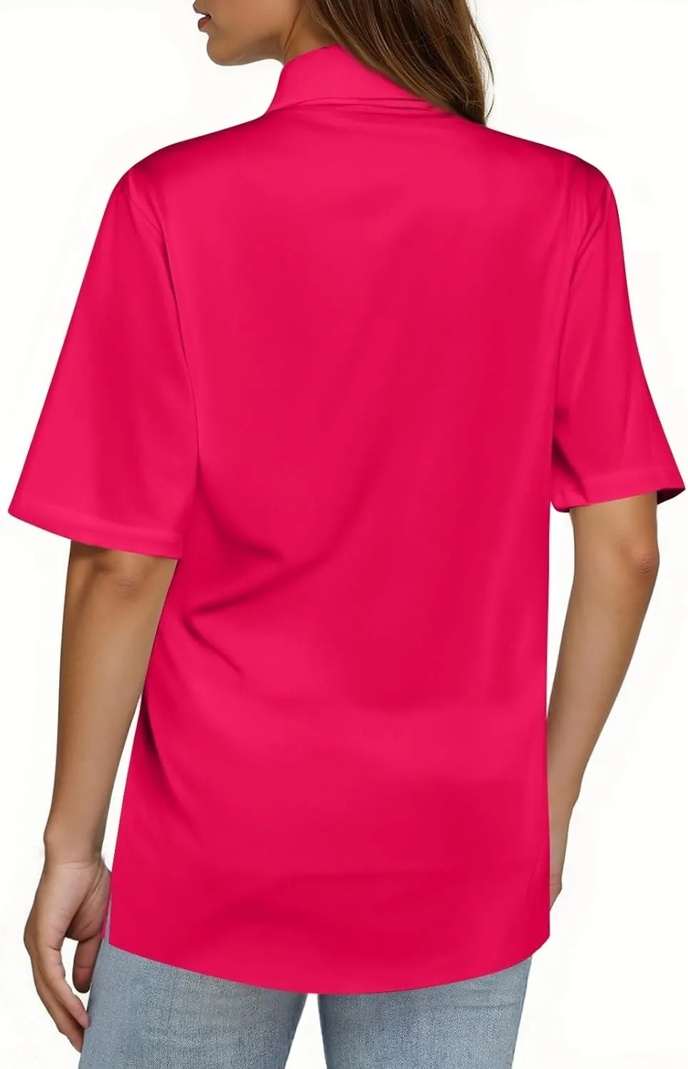 Womens Polo Shirts Short Sleeve Button Collared Golf Tops Casual Tennis Workout Business Dressy Summer Blouse Tees