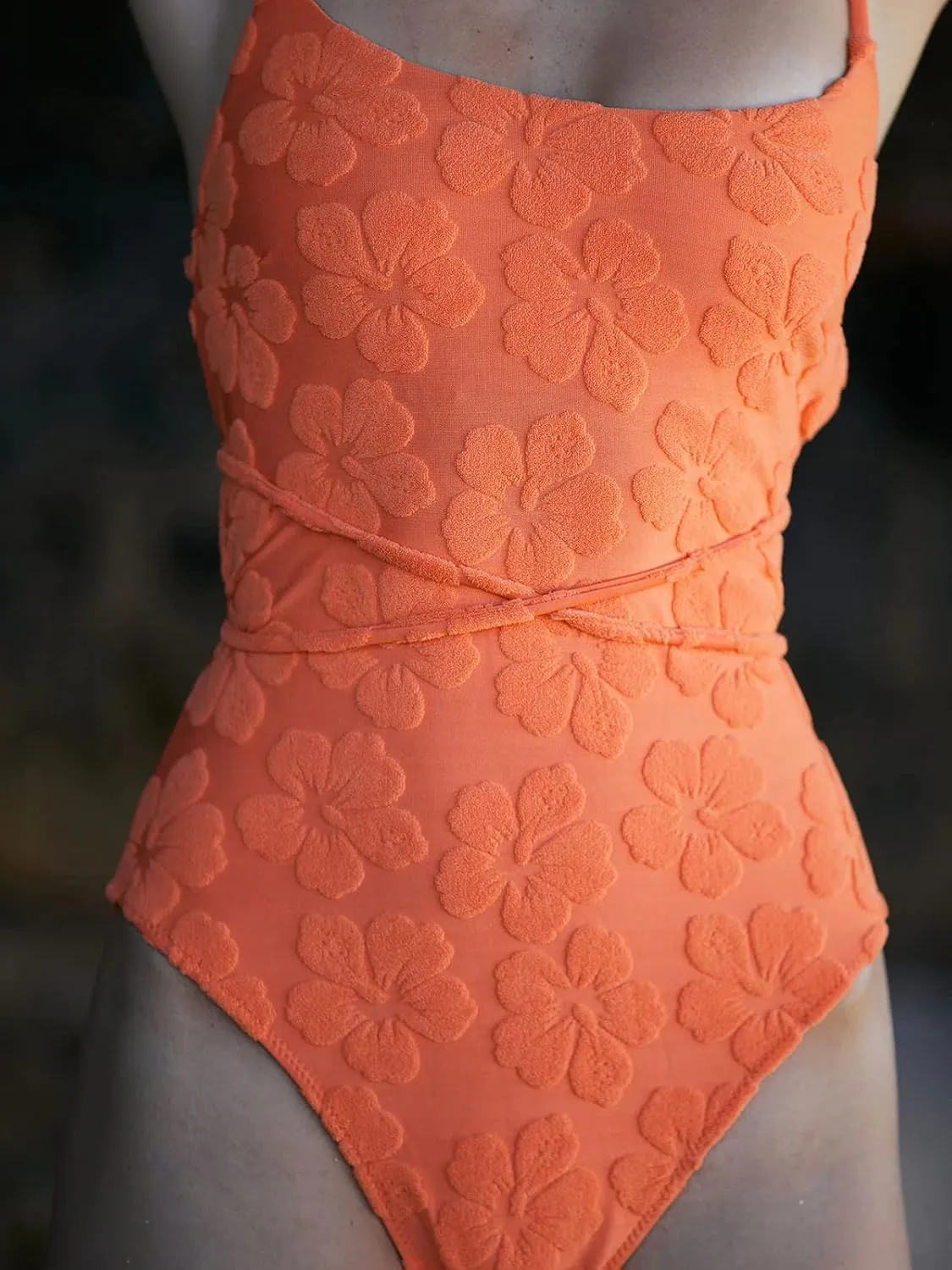 Women's Sexy Bathing Suits Criss Tie Backless High Cut One Piece Swimwear