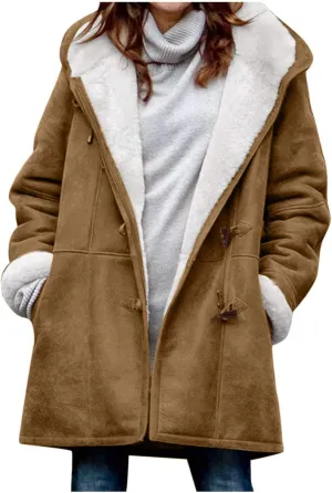 Womens Sherpa Fleece Hoodie Jacket Zip Up Faux Shearling Zipper Coats Fleece Fuzzy Short Teddy Coats Zipper Coats Winter