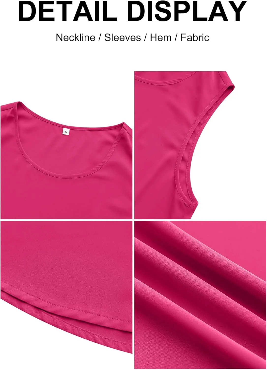 Women's Sleeveless Chiffon Tank Top Business Casual Blouse Tunic Top