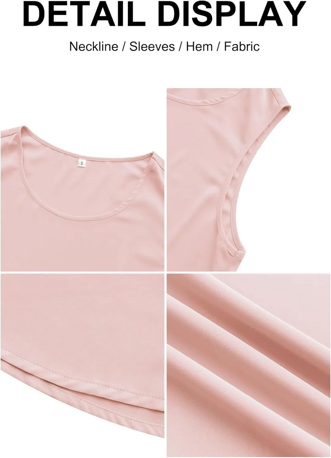 Women's Sleeveless Chiffon Tank Top Business Casual Blouse Tunic Top