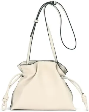 Women's Small Designer leather versatile crossbody cloud drawstring pleated bucket bag with fashionable