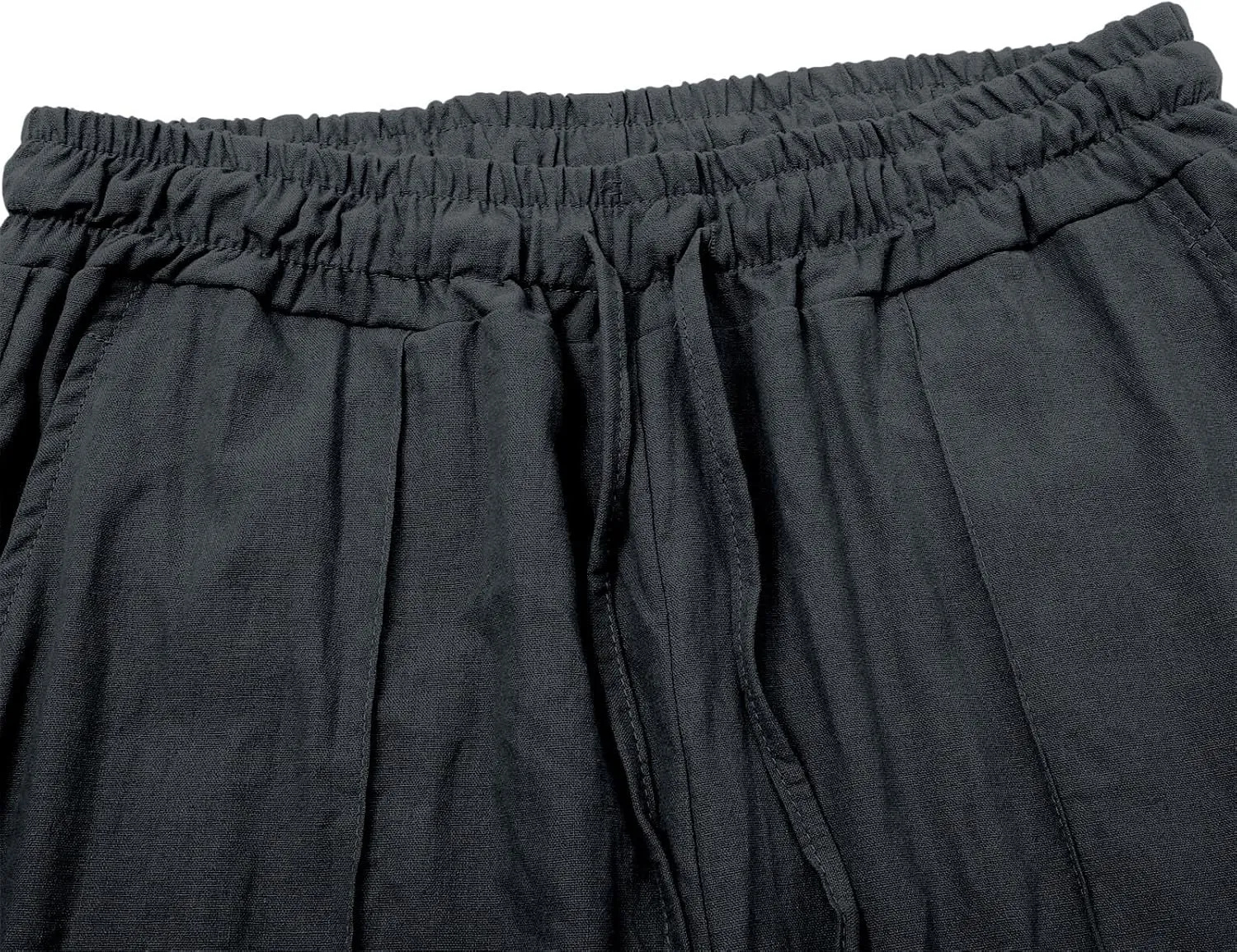 Women's Solid Cotton Linen Straight Pants Drawstring Lightweight Summer Relax Fit Trouser Wide Leg Trousers with Pockets