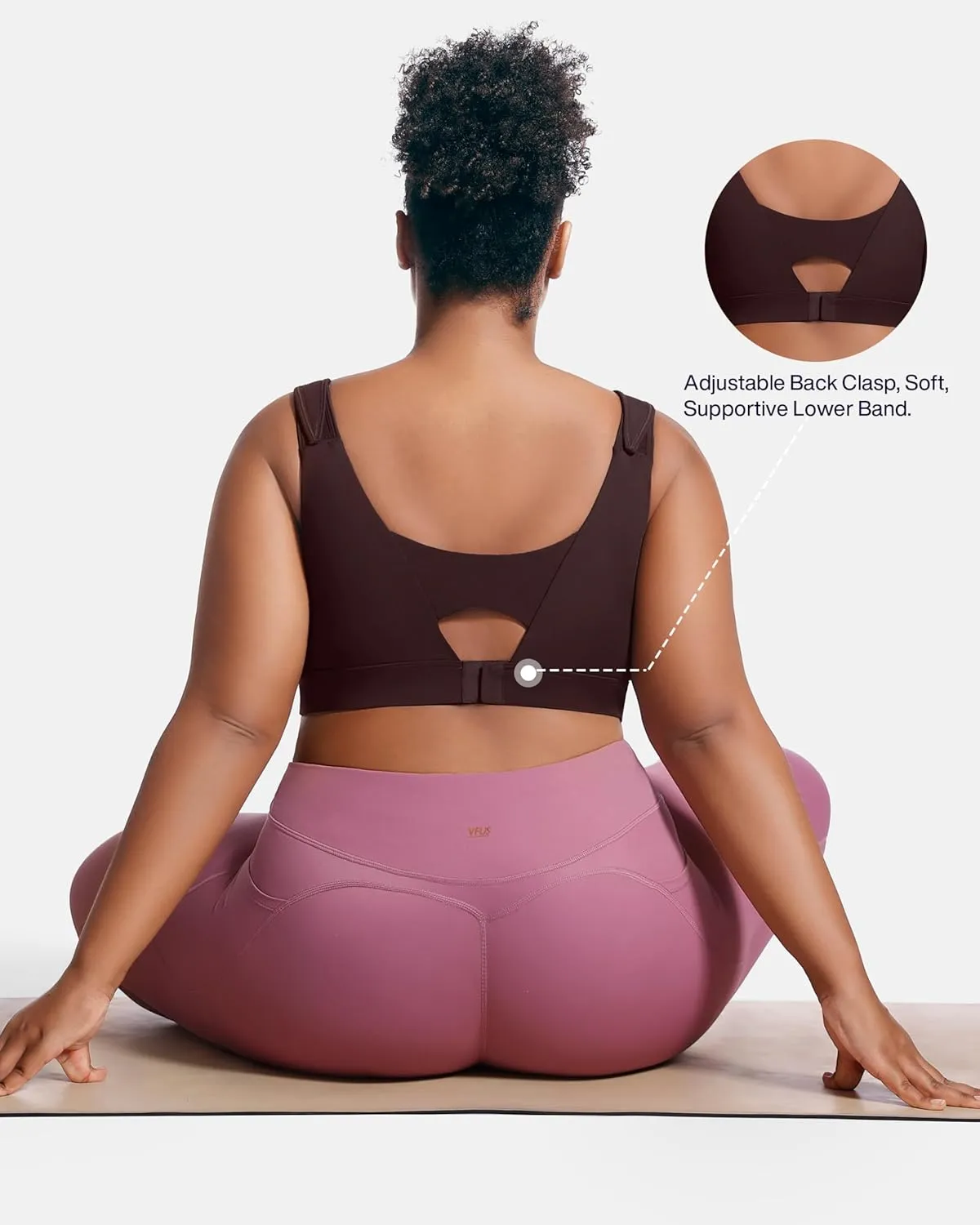 Women's Sports Bra Wirefree Adjustable Medium-High Support Everyday Wear for Large Bust Plus Size with Removable Pads
