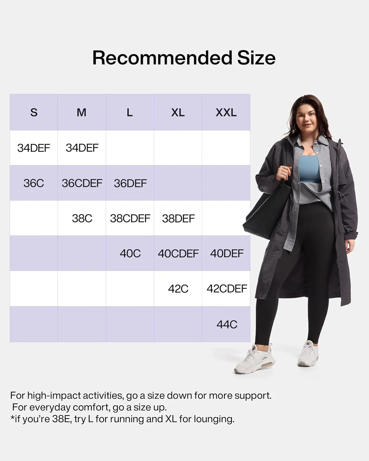 Women's Sports Bra Wirefree Adjustable Medium-High Support Everyday Wear for Large Bust Plus Size with Removable Pads